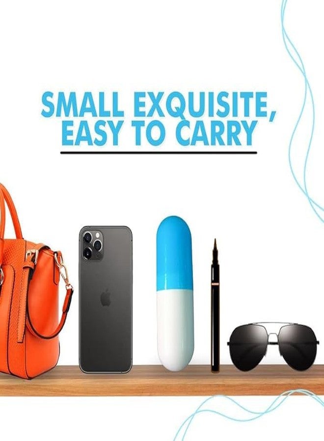 Pamidhar Foldable Mini Cute and Small Capsule Design Umbrella with Capsule Case 5 Folding Compact Pocket Portable & Lightweight Umbrella(Multicolor) (Pack of 1) (Blue) - Image 3